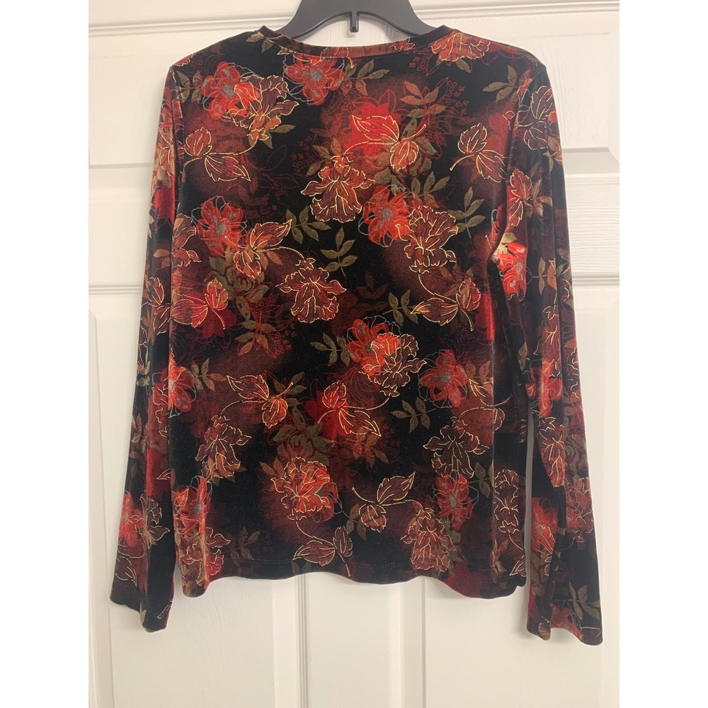 White Stag Whimsigoth Grunge Burnt Velvet Floral Long Sleeve L Evening - Picture 3 of 7